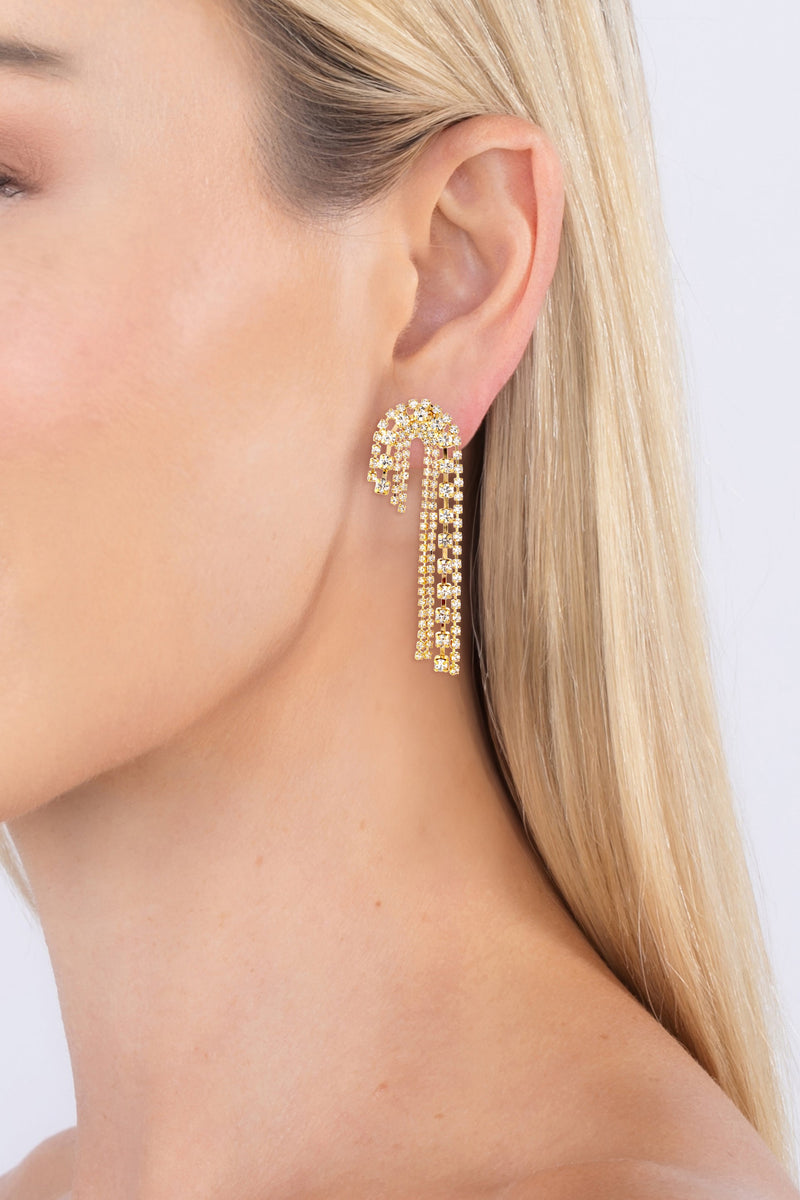 Candy Cane Fringe CZ Earrings