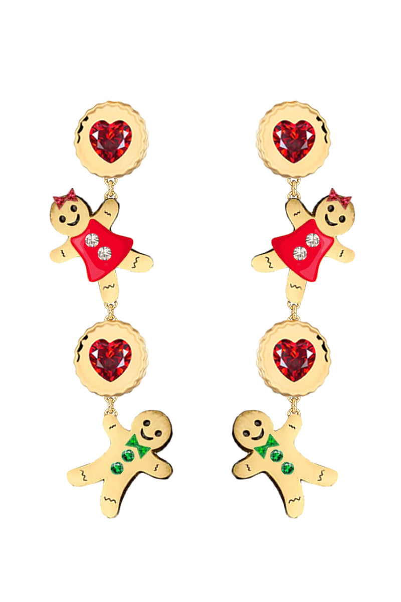 Gingerbread Love CZ Earrings