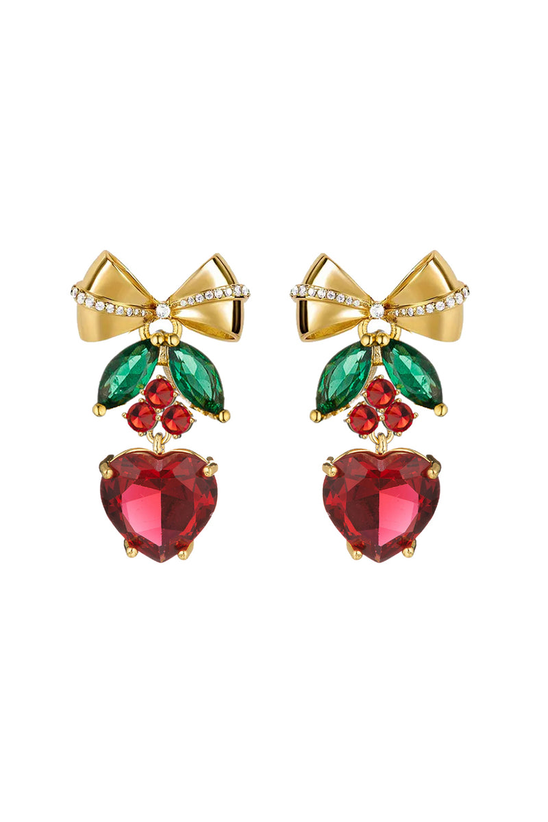 Mistletoe Hearts CZ Earrings