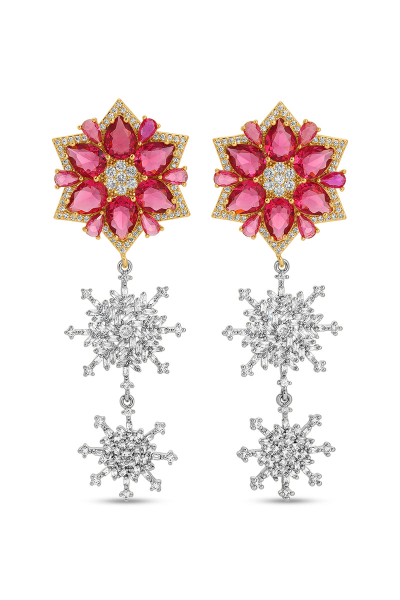 Mary Snow Flake Dangle Earrings