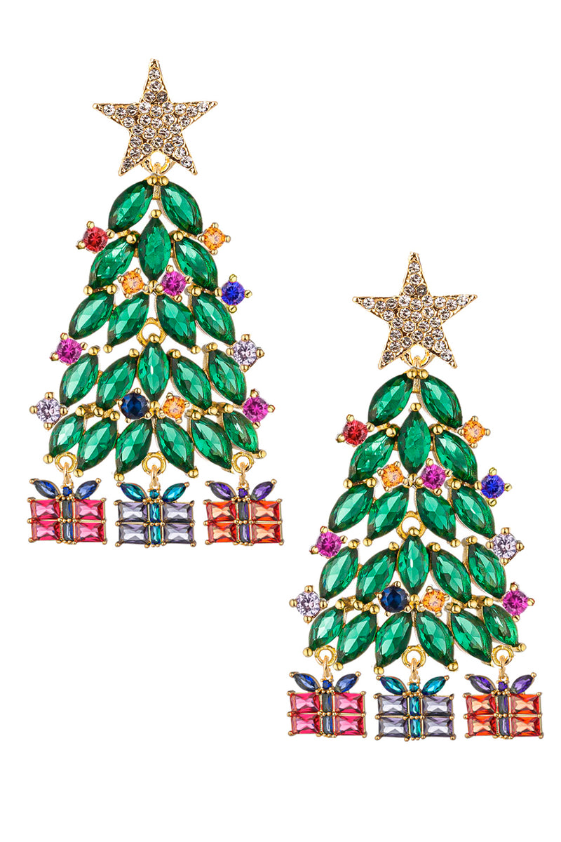 Christmas Tree Gift Drop Earrings