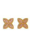 Sophia Pink Flower CZ Stud Earrings