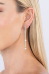 Aziza CZ Dangle Fringe Earrings