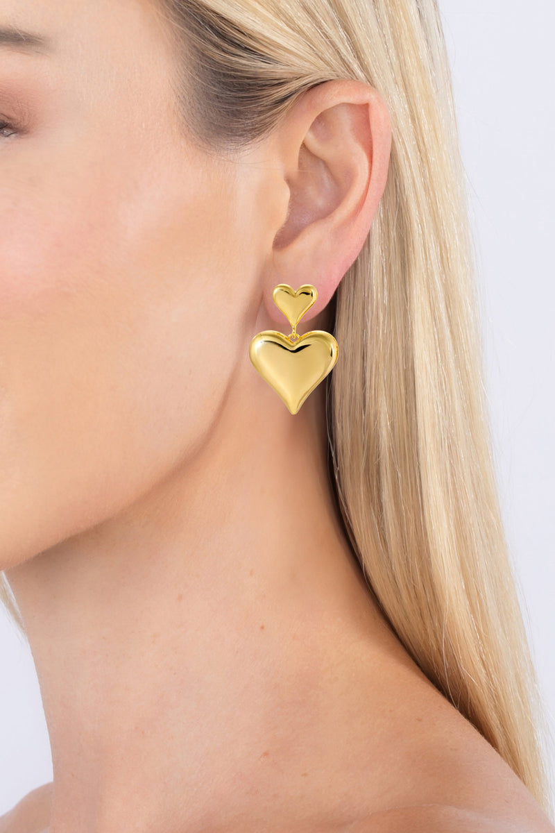 Akila Heart 14K Gold Plated Earrings