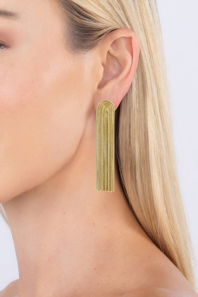 Felicity 14K Gold Plated Fringe Earrings