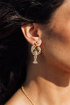 Lobster Claw CZ Statement Earring