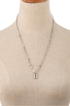 Ivanna CZ Lock Pendant Necklace