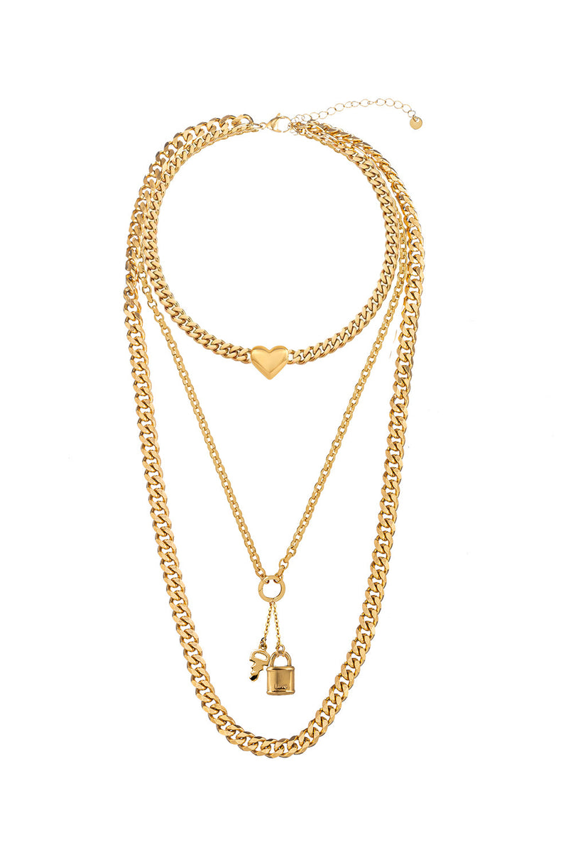 Jasmine 3 Tier 18K Gold Plated 3 Tier Drop Necklace 