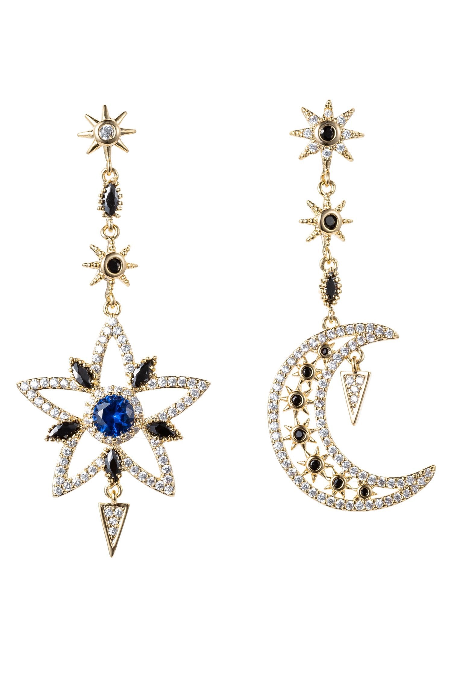 Half Moon Earrings, Crescent Moon and Star Earrings - Beren – Eye Candy ...