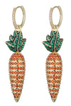 Orange Carrot CZ Dangle Earrings