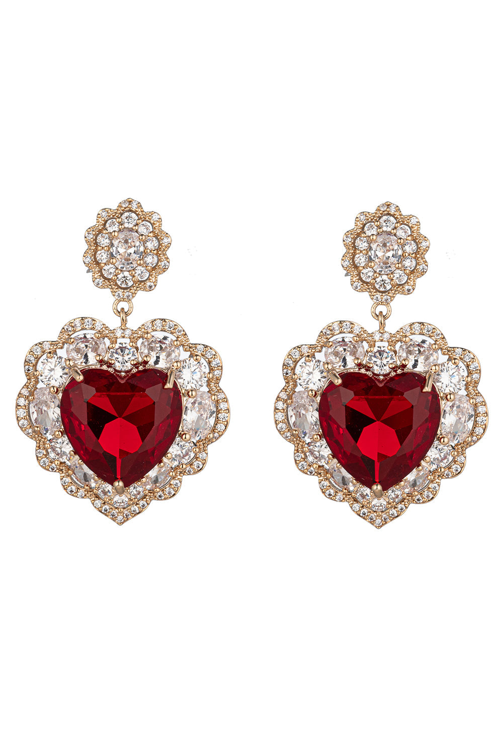 Valentines Heart Earrings Valentines Earrings for Women CZ Heart