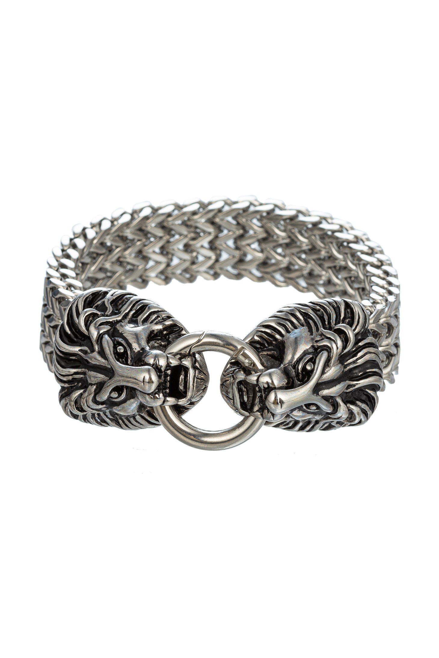 Retro Stainless Steel Lion Head Franco Curb Chain Bracelet Silver Men's  Women | eBay