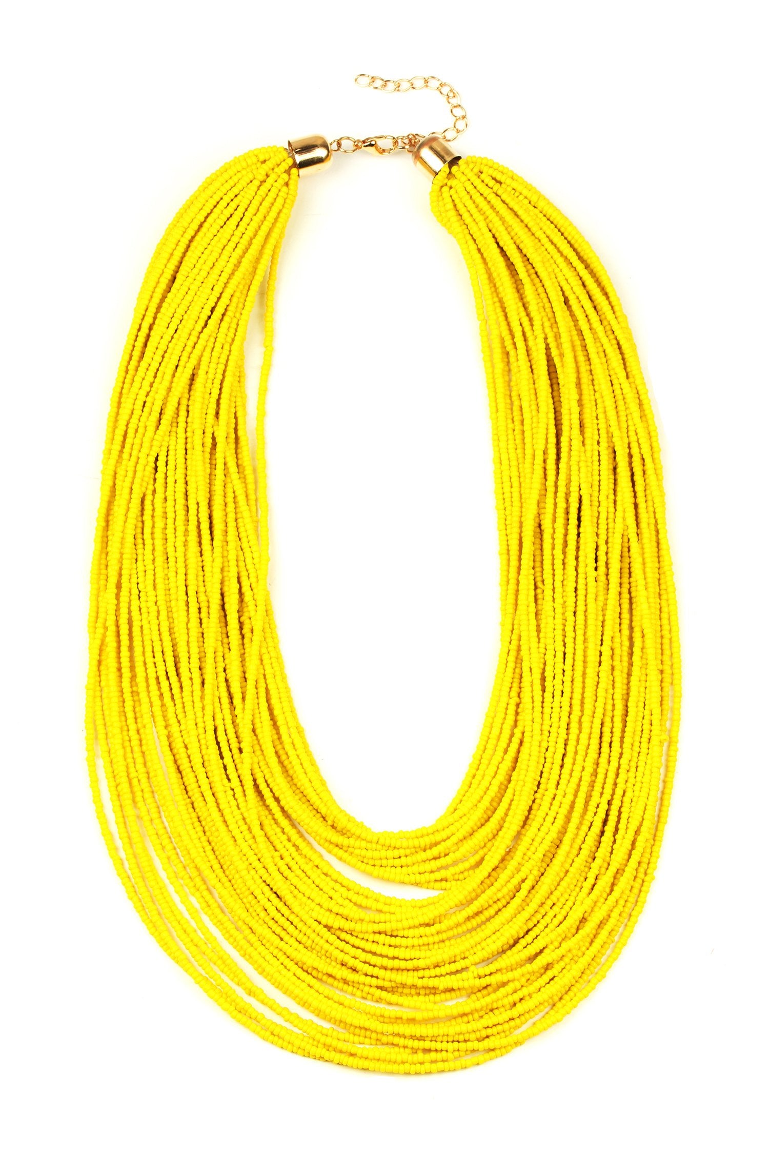 Yellow seed store bead necklace paparazzi