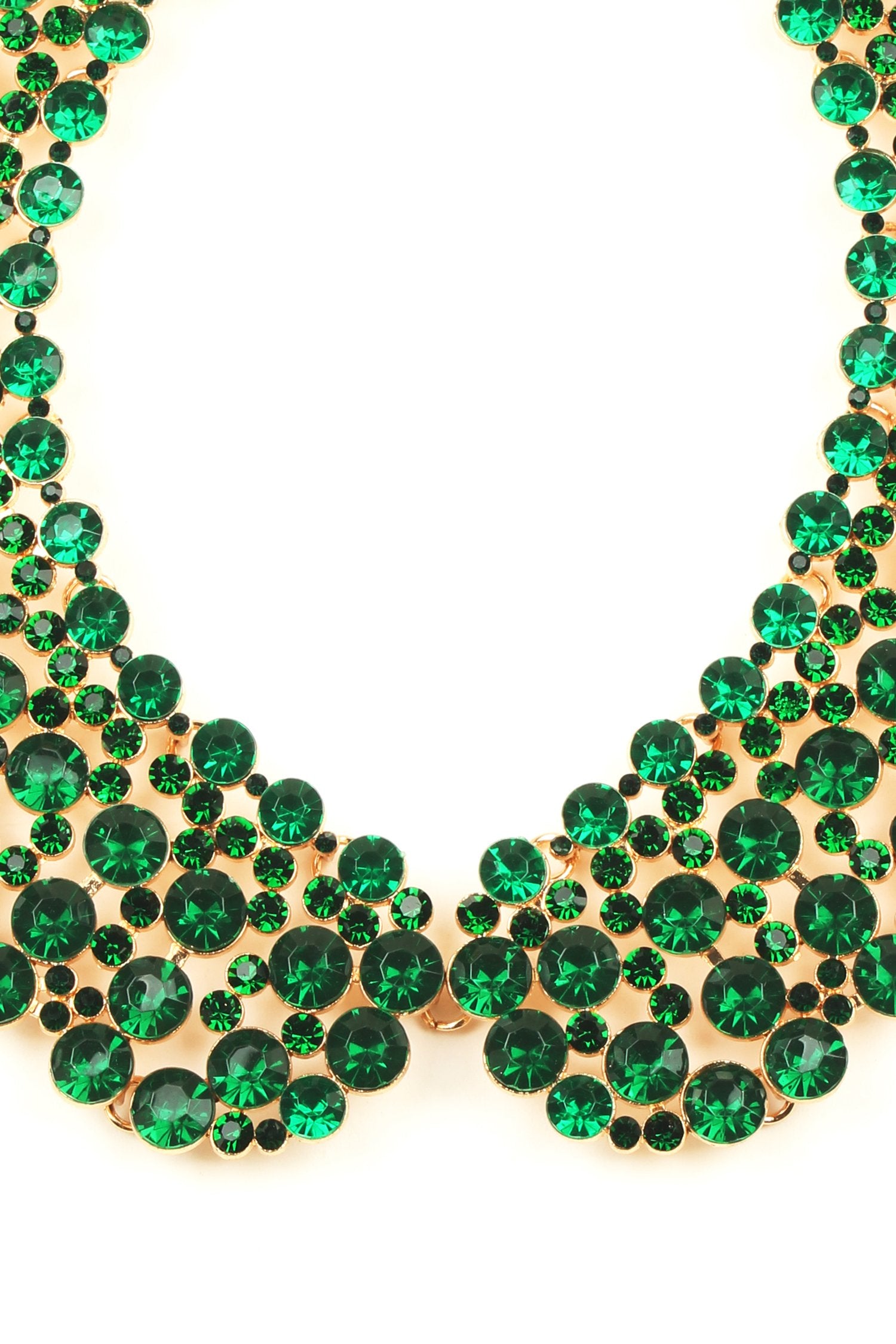 Gold and Green Crystal Statement Necklace - Diana Collar Necklace