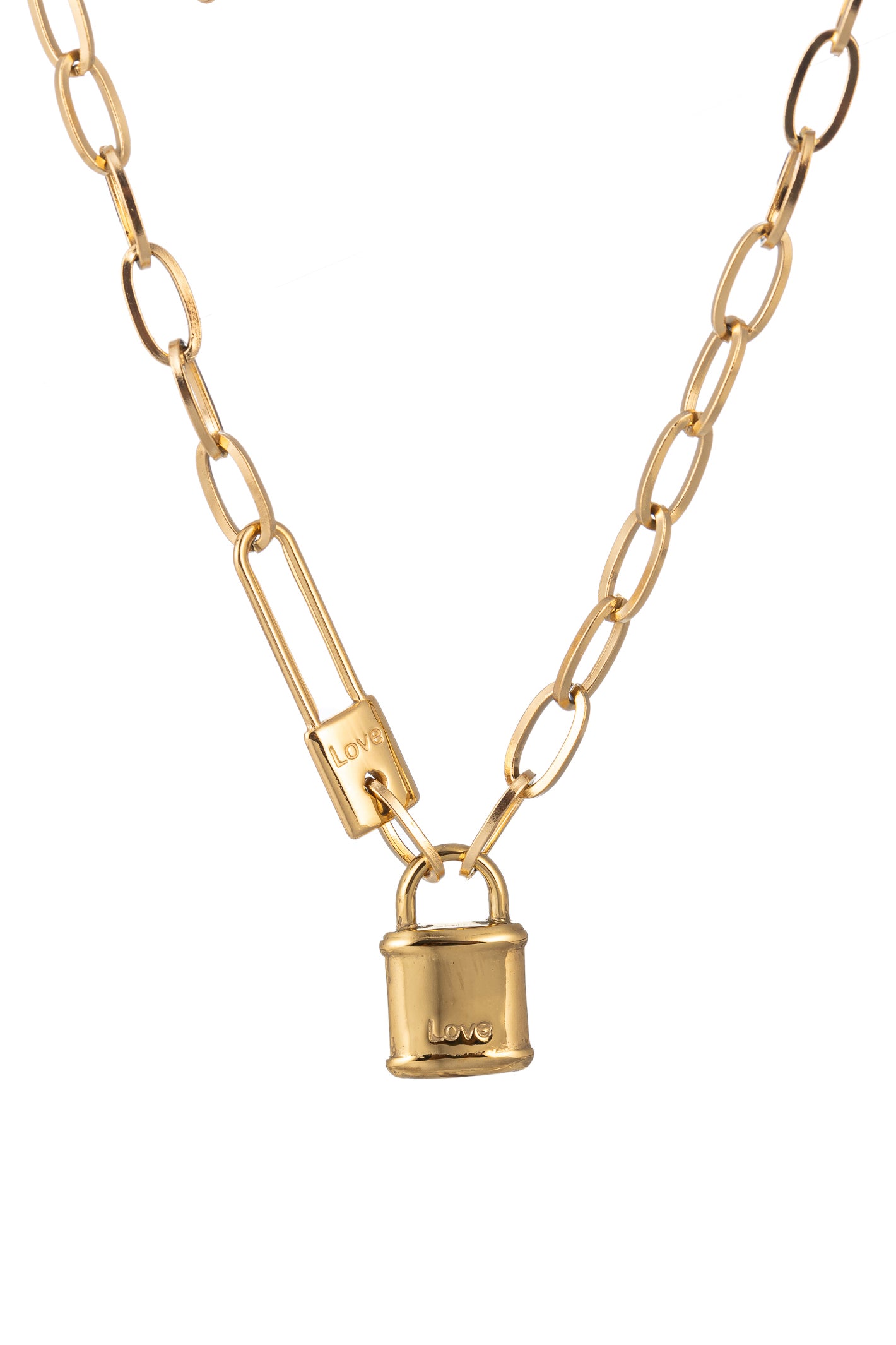 Source Lock Necklace Pendant Custom Punk 18K Golden Jewelry
