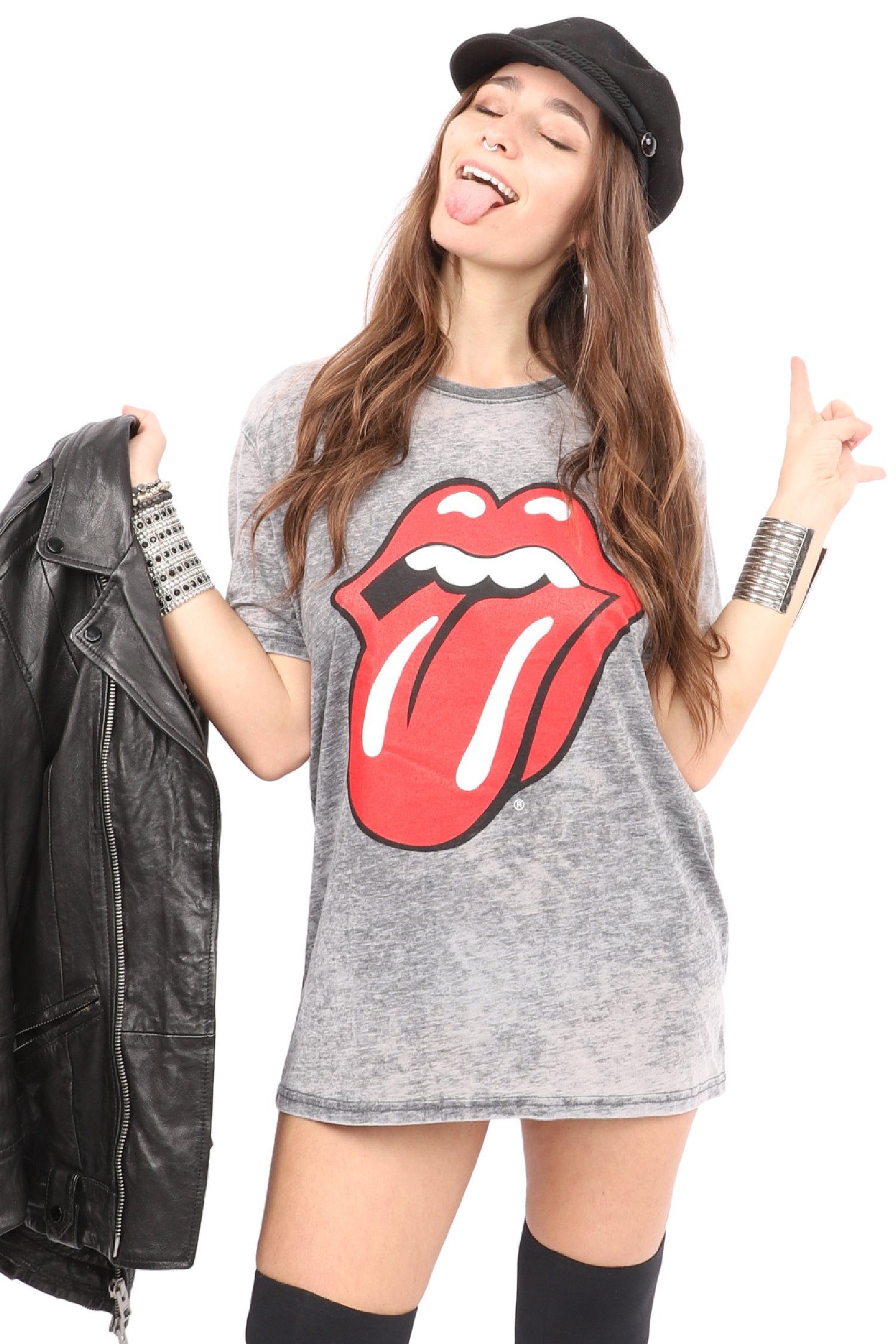 Rolling Stones T-Shirt - – Logo Eye Tongue Los Angeles Candy - Grey