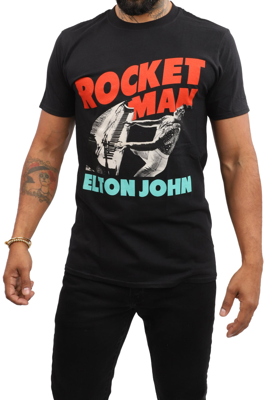 Elton John T-Shirt - Rocket Man Piano - Black – Eye Candy Los 